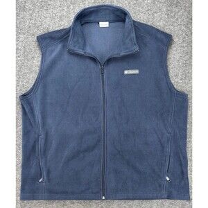 Columbia Men’s XXL Fleece Vest Navy Blue Full Zip Outdoor Hiking AM1535